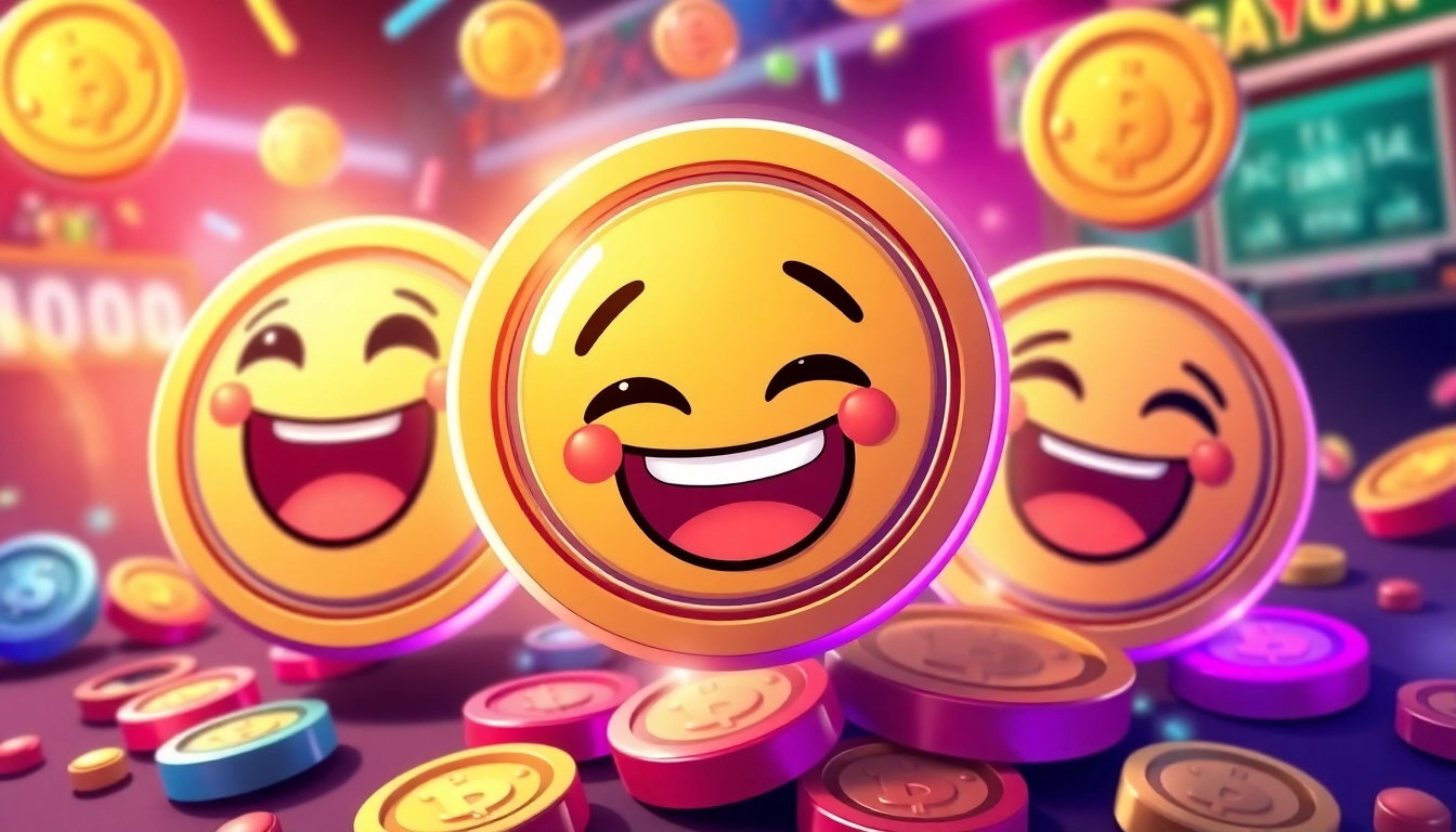 Crypto Meme Coins showcasing vibrant tokens with gambling elements for engaging community growth