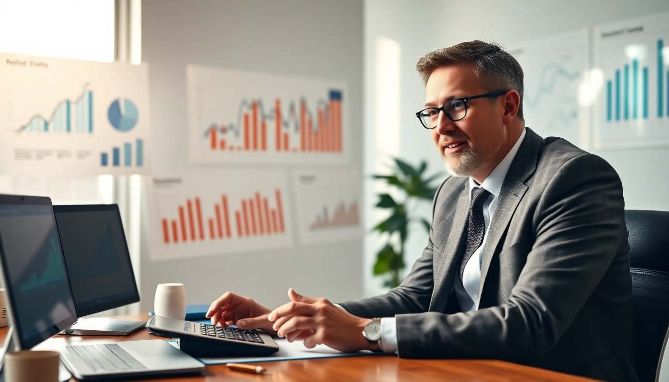 Investment Advice UK professional consulting with clients on financial growth strategies in a